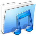 Aqua Stripped Folder Music Icon 128x128 png